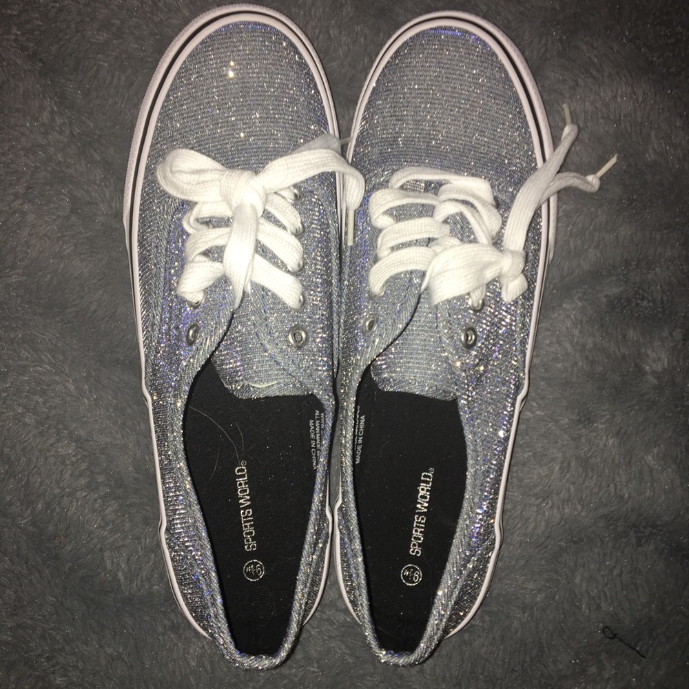 Blue sparkle sneakers